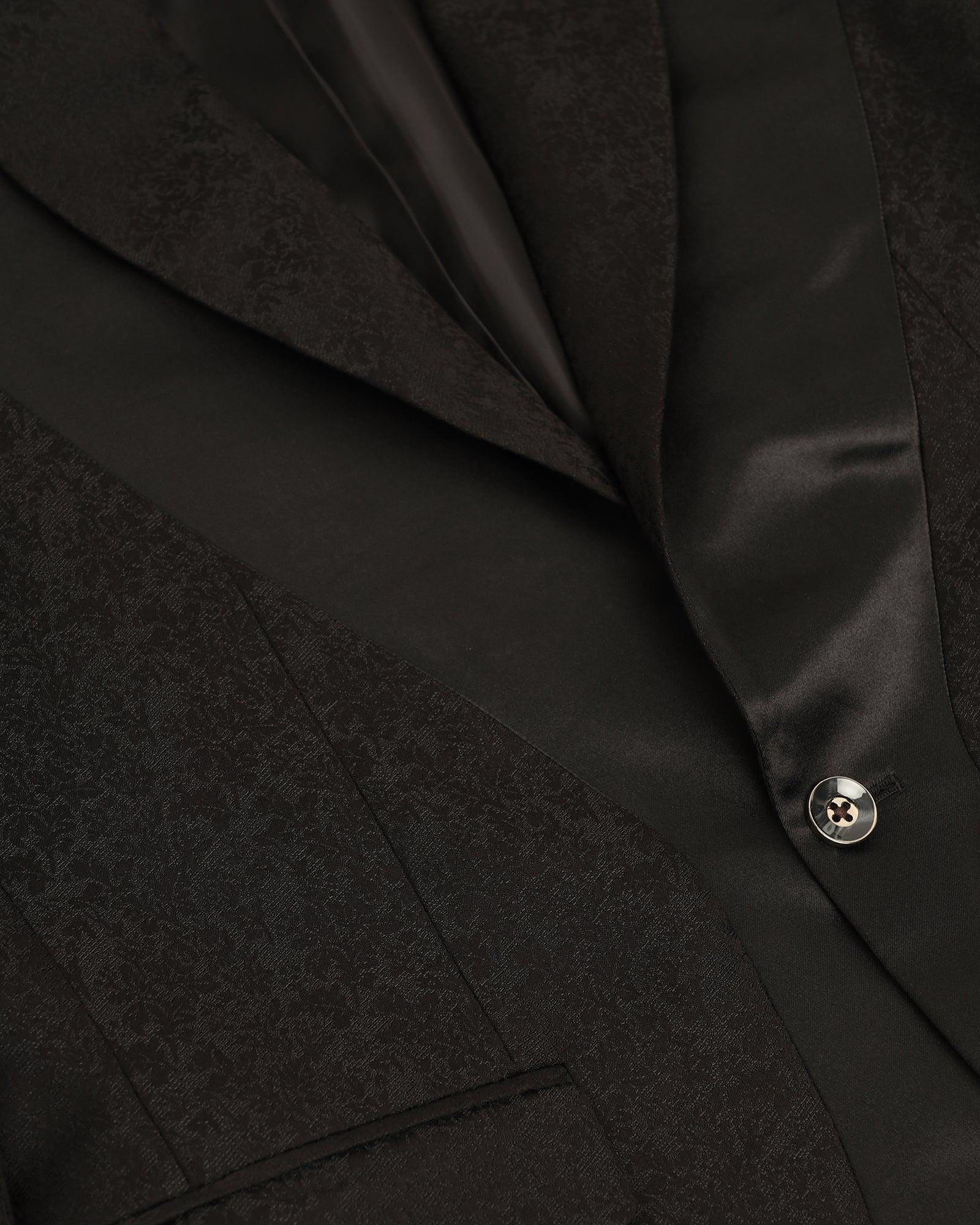 Two Piece Black Jacquard Formal Suit - Jessel - Image 6