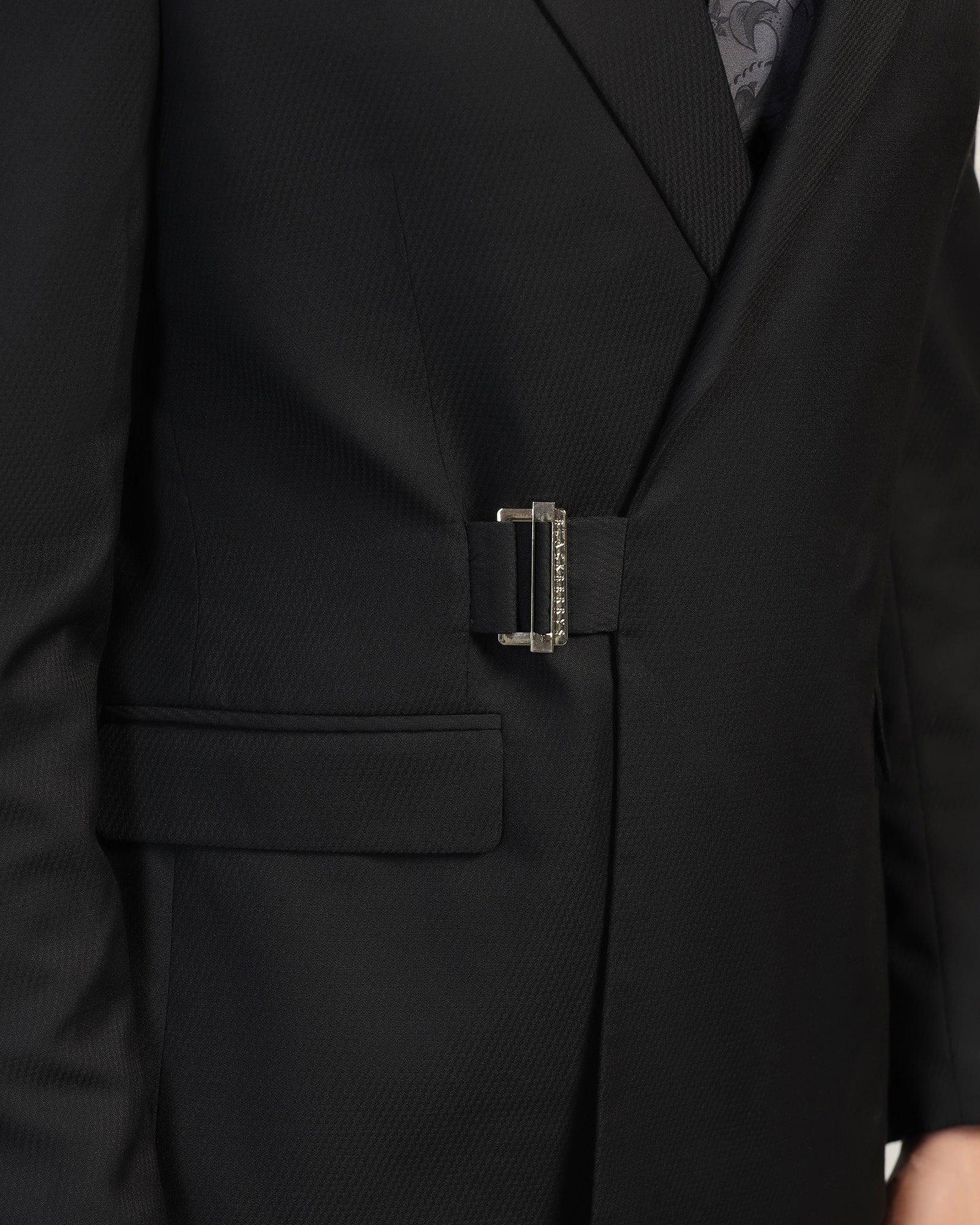 Two Piece Black Solid Formal Suit - Ethan - Image 9