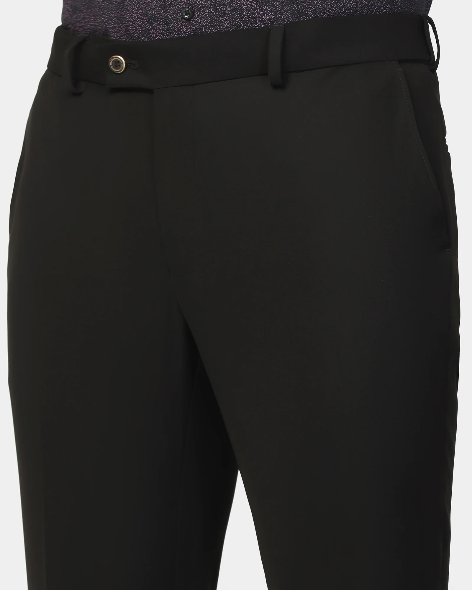 Two Piece Black Solid Formal Suit - Rostov - Image 6
