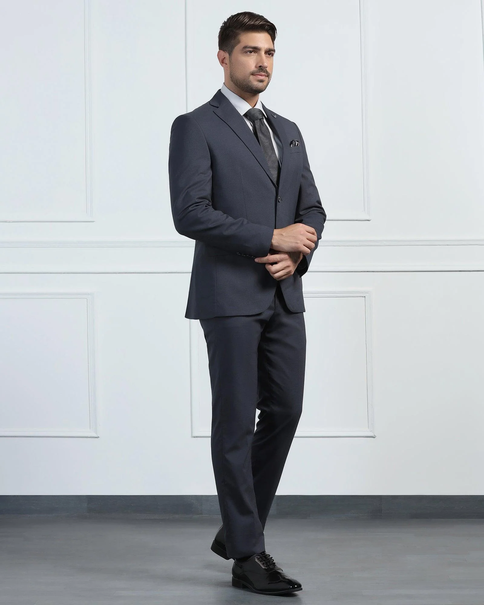 Two Piece Charcoal Textured Formal Suit - Pax - Image 3