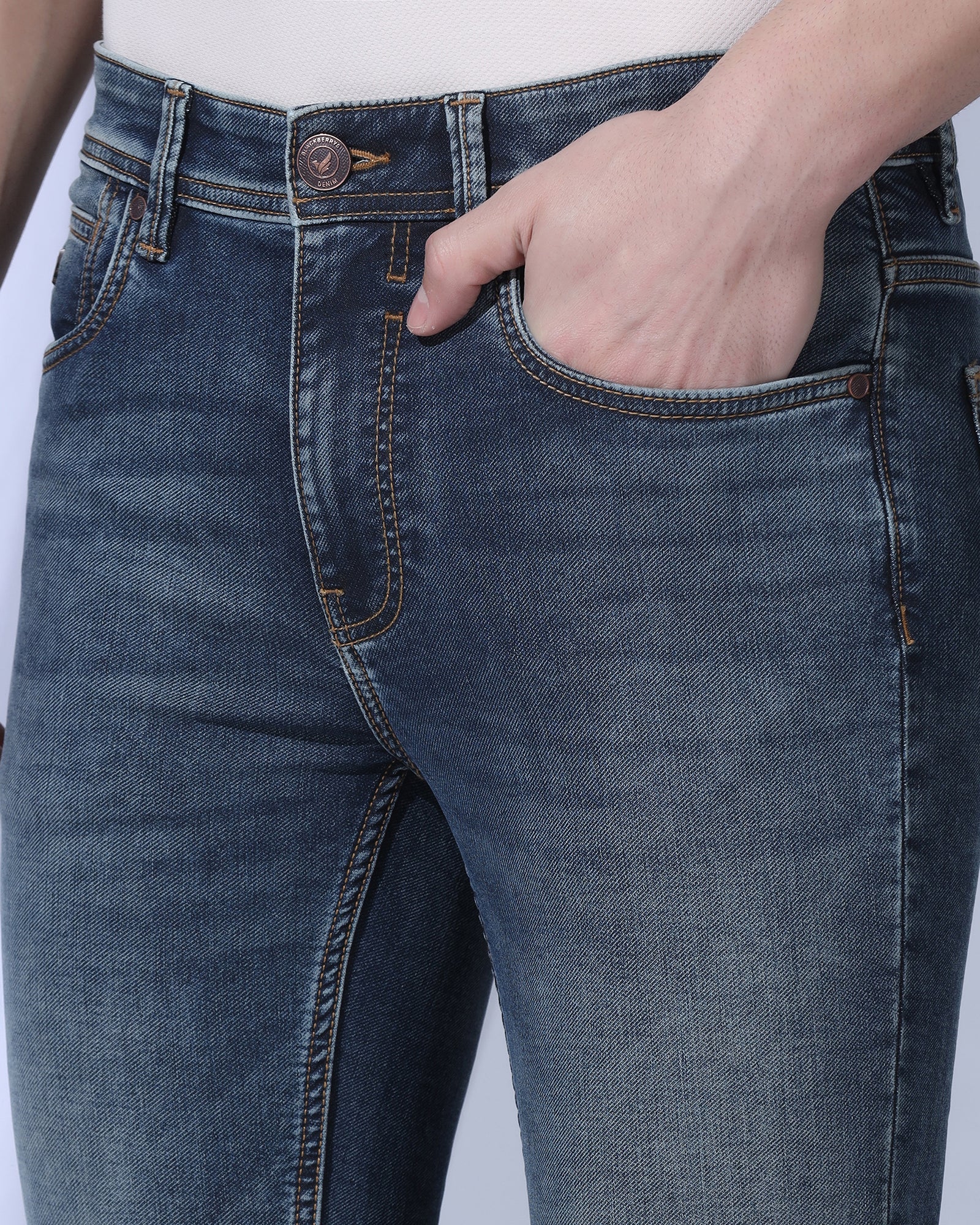 Ultrasoft Slim Yonk Fit Indigo Jeans - Lancer - Image 4