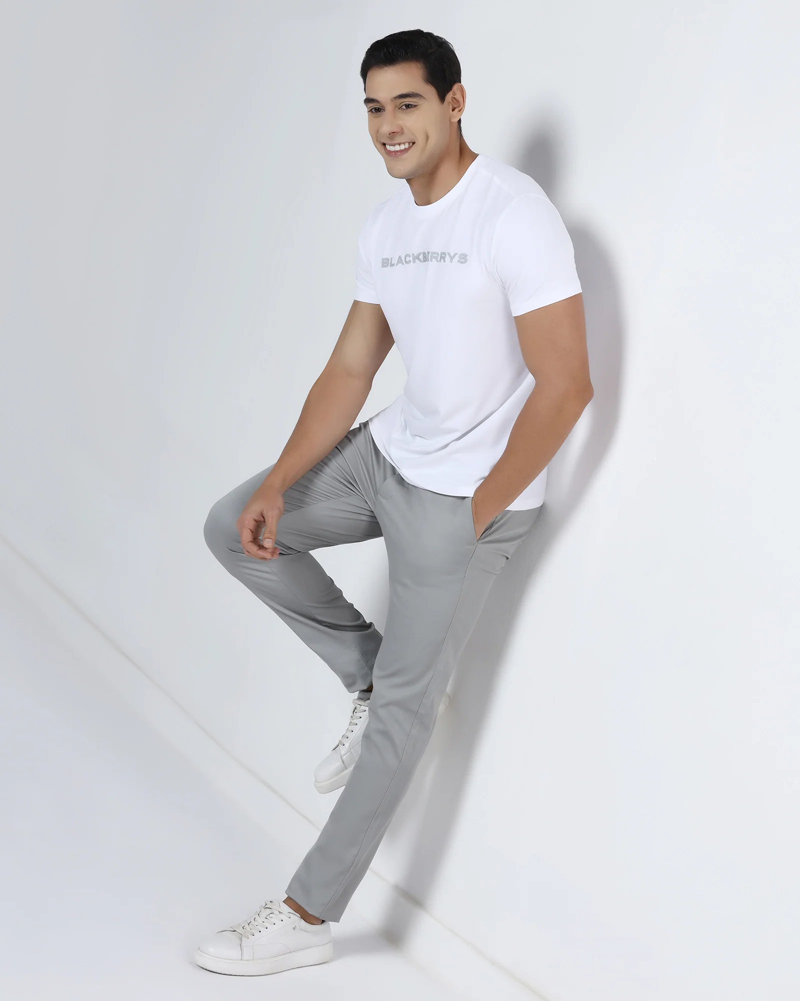 White Crew Neck Printed T-Shirt - Jean - Image 6