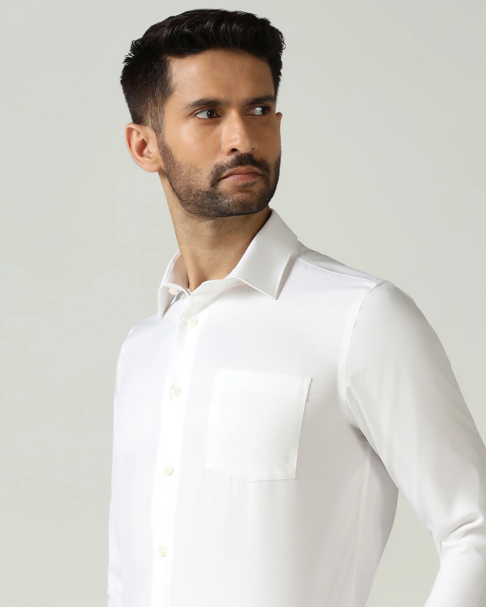White Non Iron Textured Shirt - P31 - Image 4