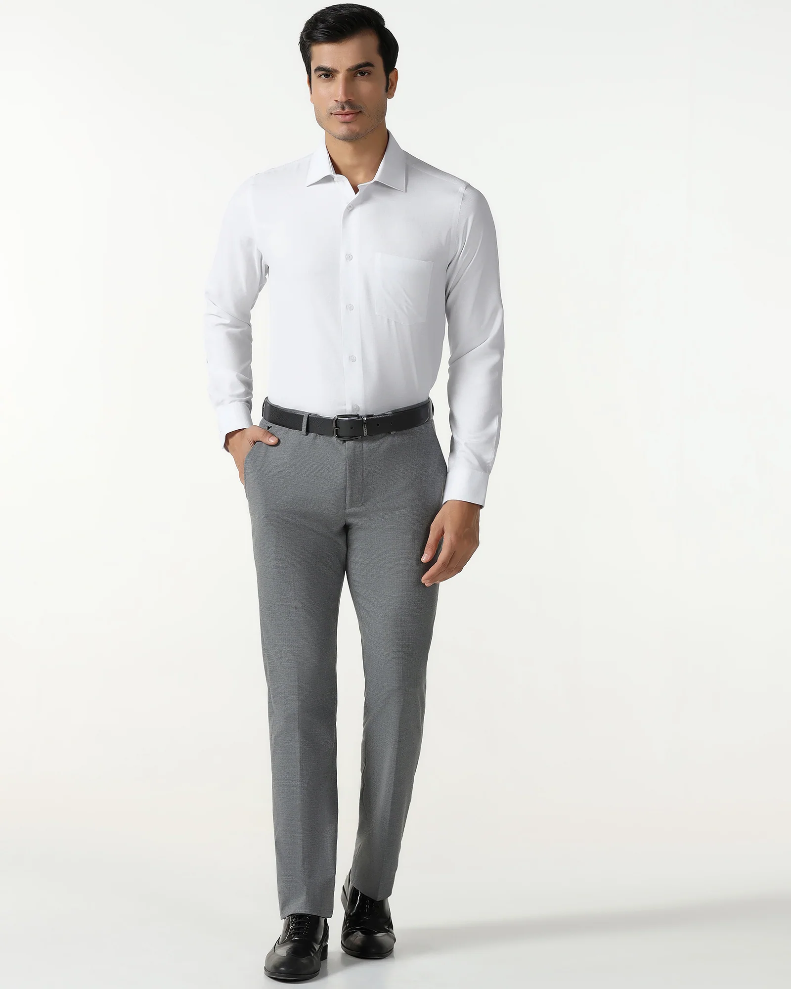 White Non Iron Textured Shirt - Reform - Image 3