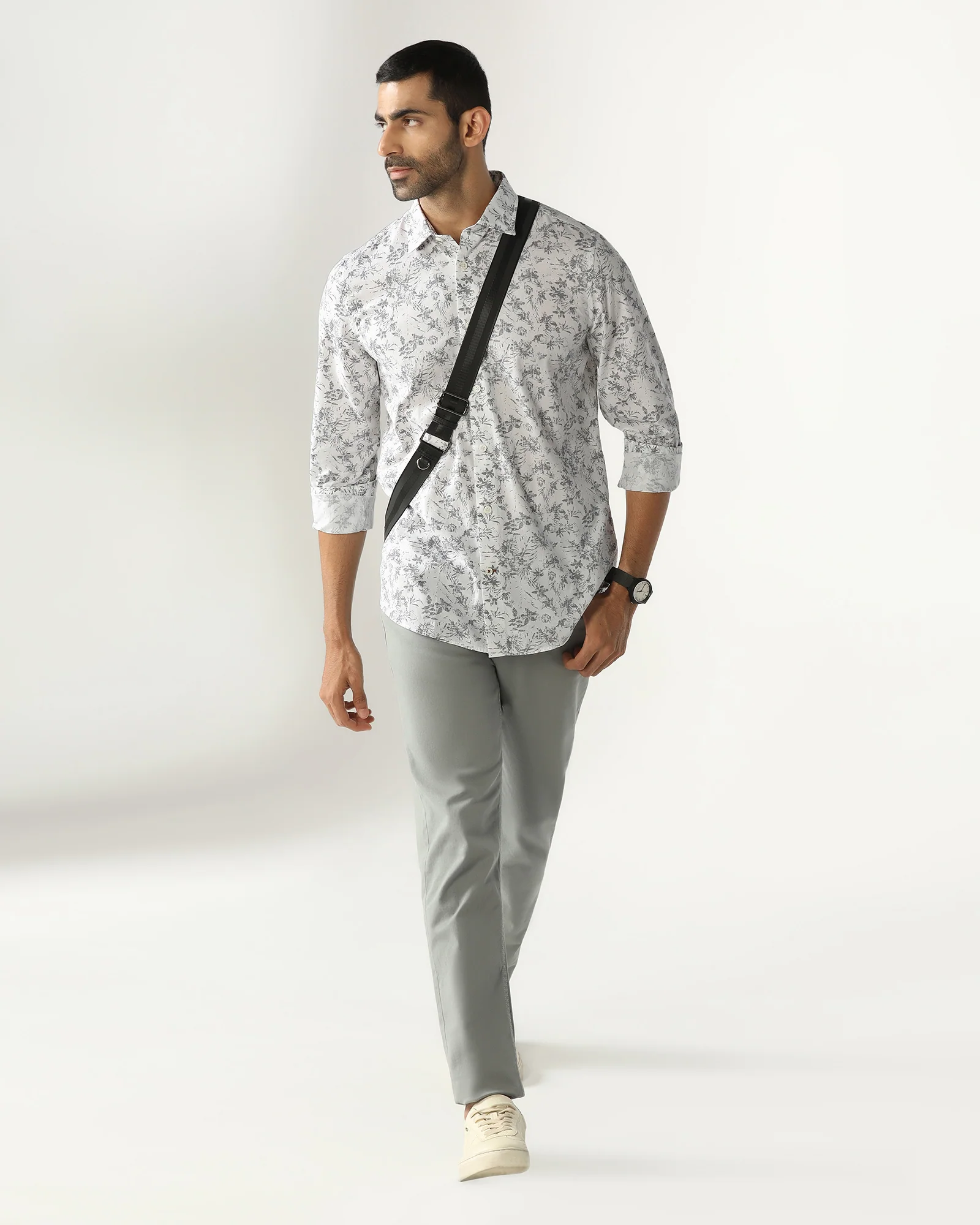 White Printed Shirt - Holten - Image 8