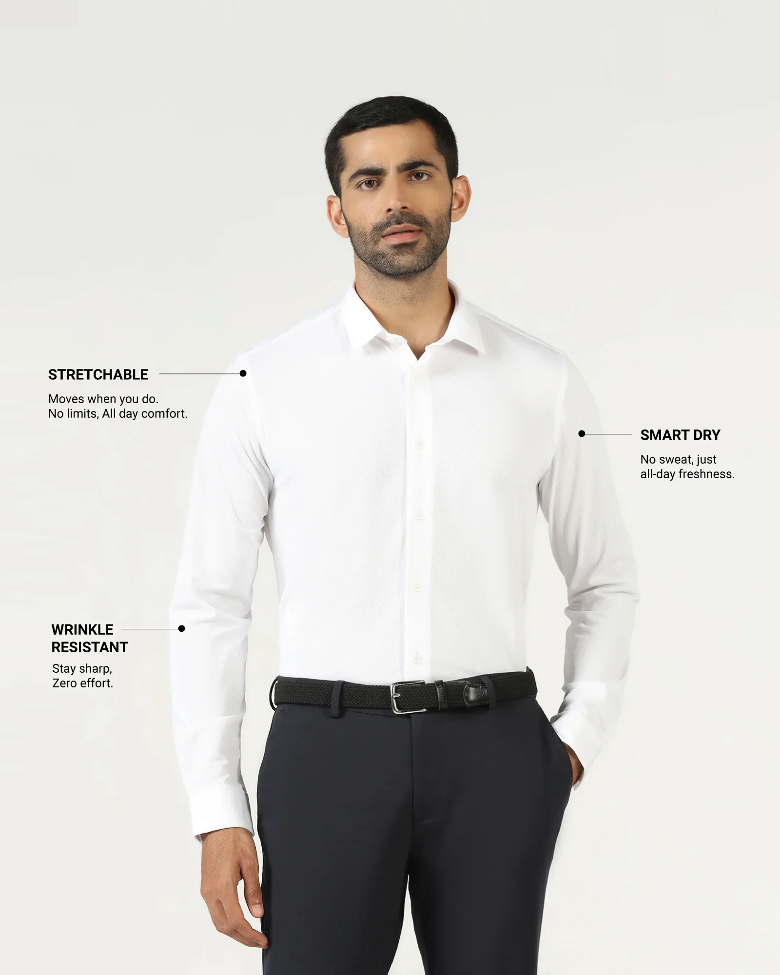 White TechPro Stripe Shirt - Keish