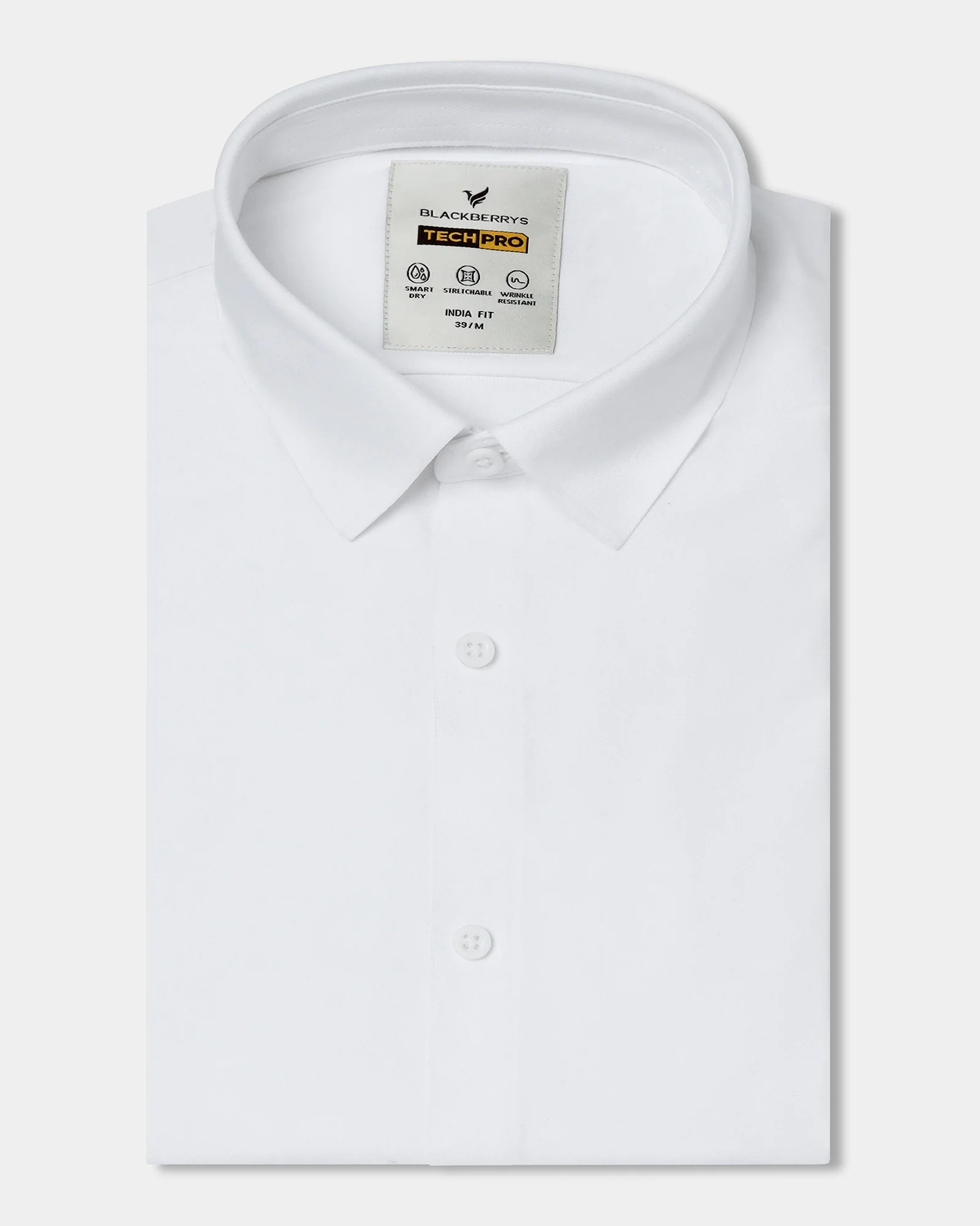 White Half Sleeve TechPro Textured Shirt - Henry - Image 4