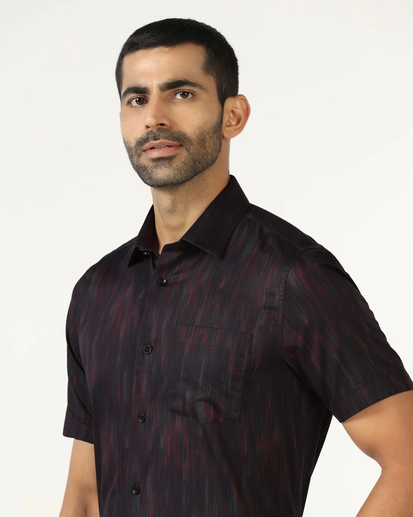 Wine Half Sleeve Printed Shirt - Siena - Image 4