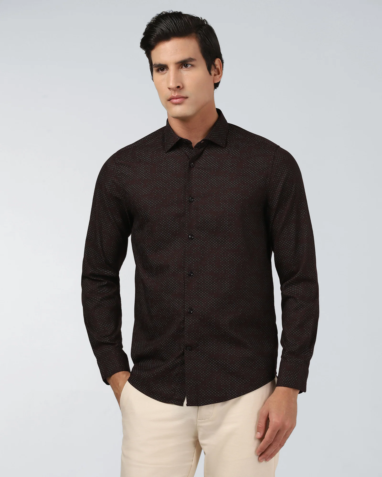 Wine Printed Shirt - Laver