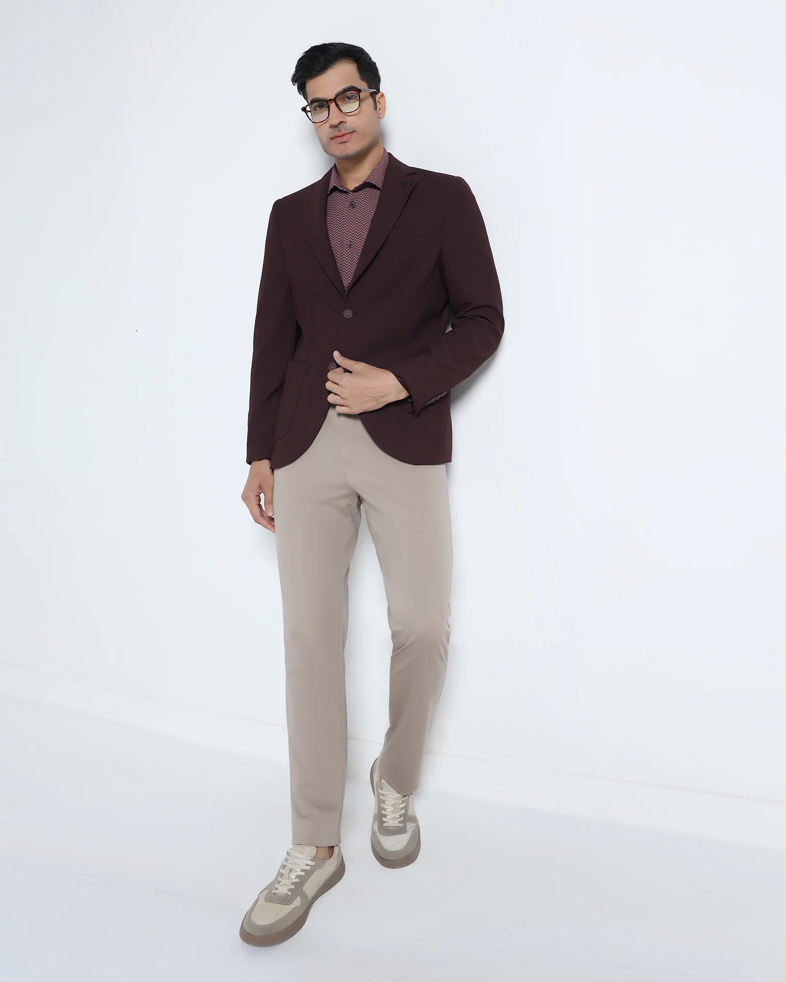 Wine TechPro Textured Blazer - Rodrygo - Image 7