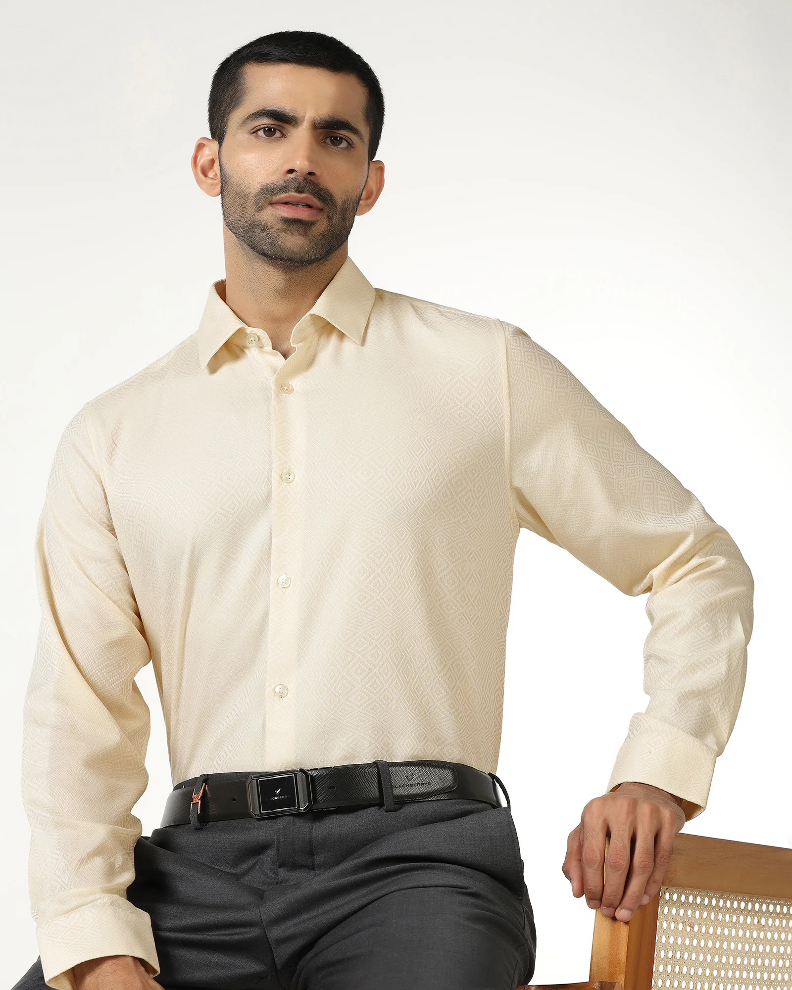 Yellow Jacquard Shirt - Render - Image 7